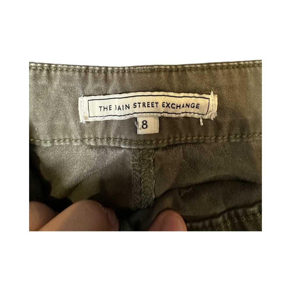 The Main Street Exchange Skirt Womens 8 Olive Green Midi A-Line Zipper Detail - Picture 3 of 6